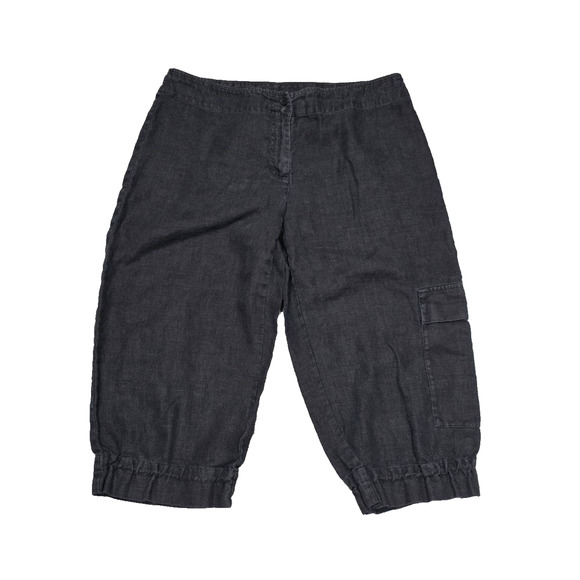 Eileen Fisher Pants - Eileen Fisher Cargo linen capri pants Women's Sz Medium Black A004177